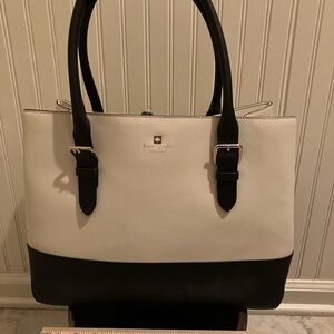 Kate Spade oversized ivory and black tote